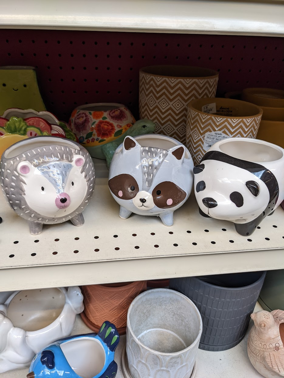 Three small plant pots